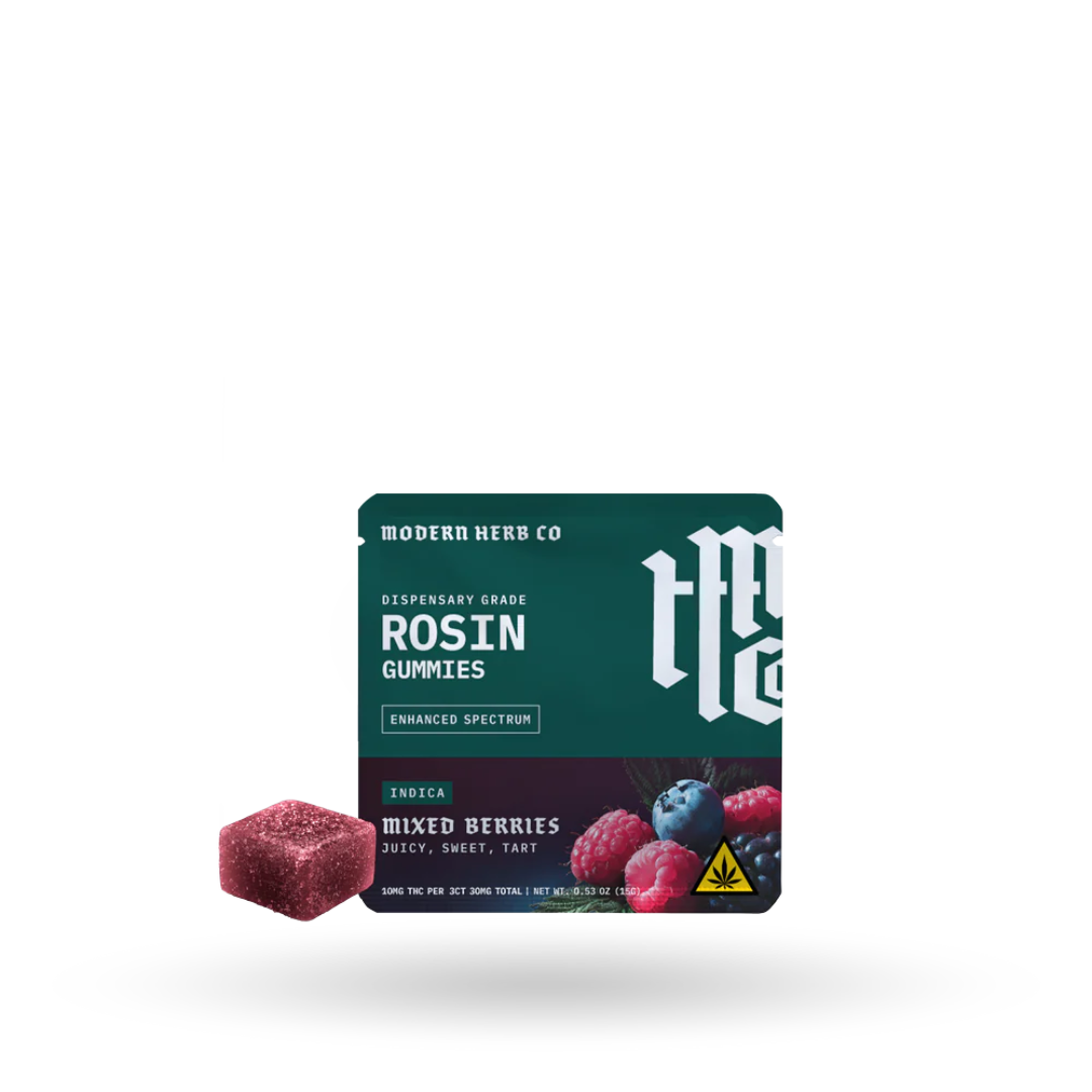 Modern Herb Co | Live Rosin Gummies | 3ct / Indica / Mixed Berries